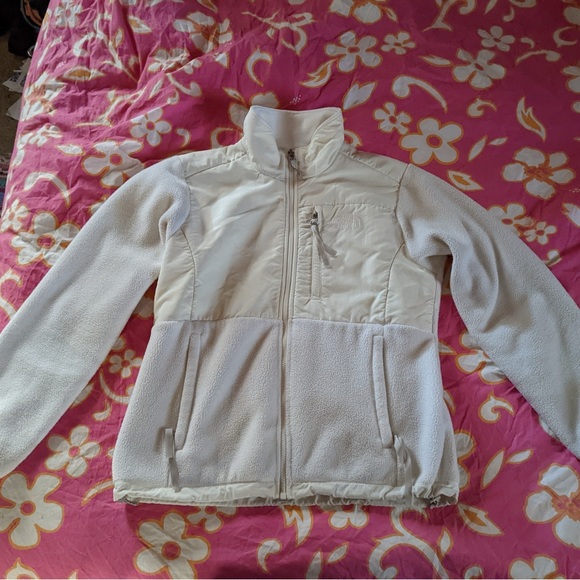 Vintage White Fleece Zip-Up Jacket by The North Face, size women's